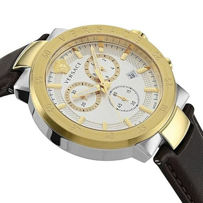 Versace Urban Mystique Chronograph 43mm Leather Band