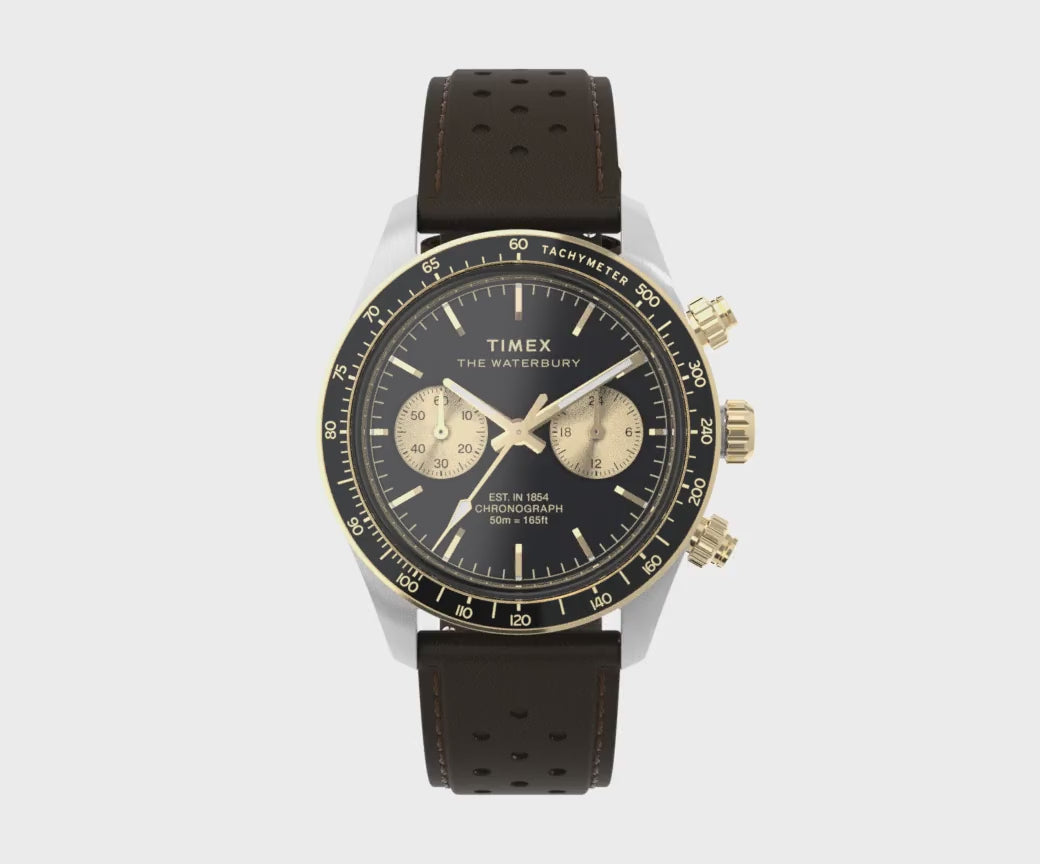 Timex Waterbury Heritage Chronograph 39mm Leather Band