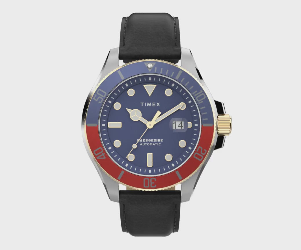 Timex Harborside Coast Date 43mm Leather Band