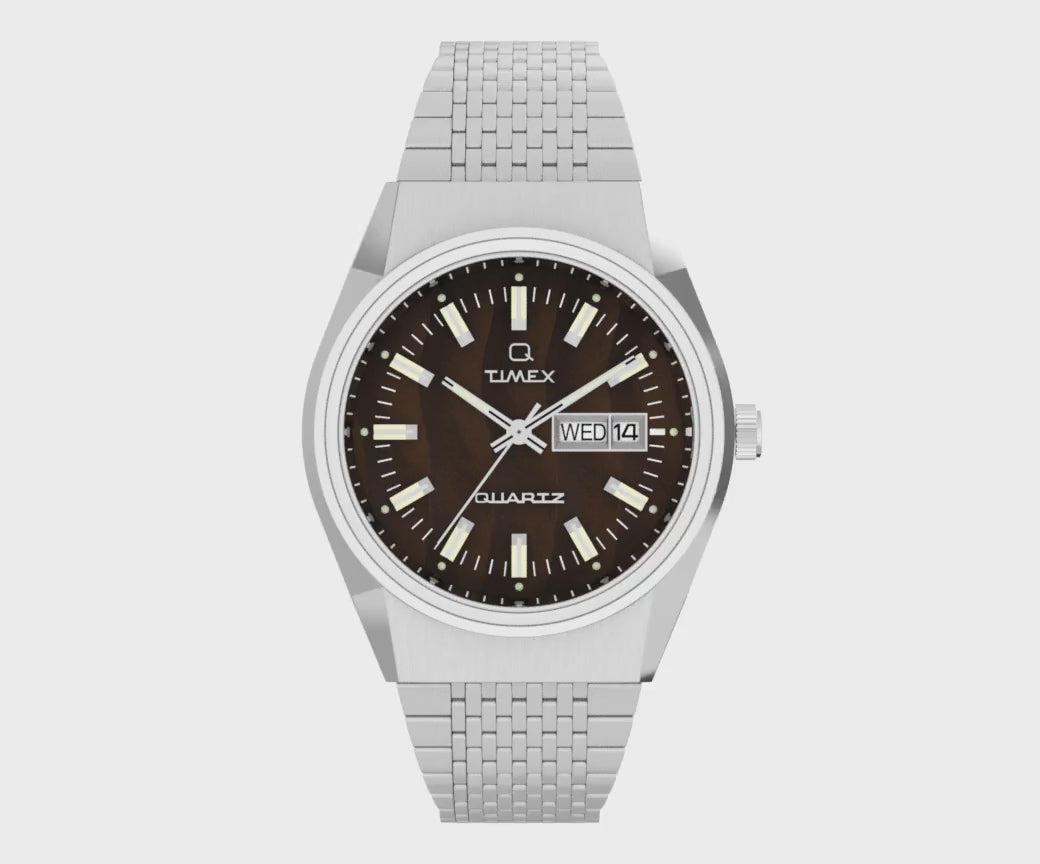 Timex Q Timex Day-Date 38mm Stainless Steel Band