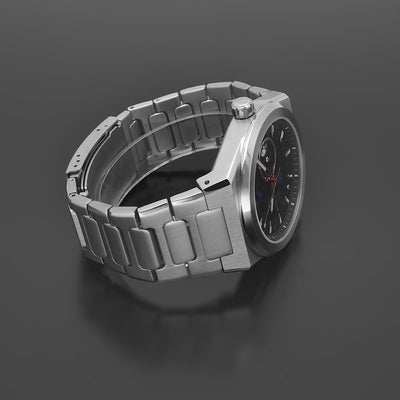 Police Ofset Date 45mm Stainless Steel Band