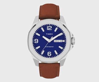 Timex Essex Avenue Day-Date 46mm Leather Band