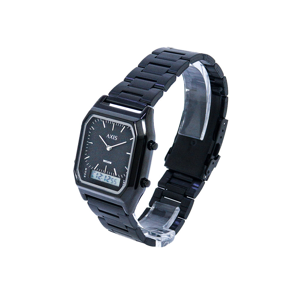 Quad AnaDigi 33mm Stainless Steel Band