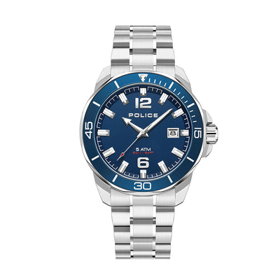 Police Thornton Date 43mm Stainless Steel Band