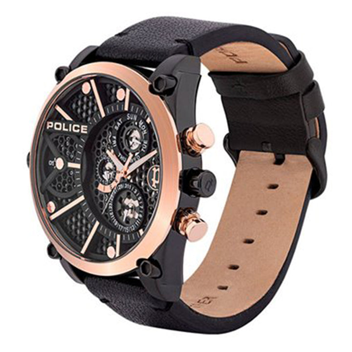 Police Vigor Multifunction 51mm Leather Band Watch Republic PH